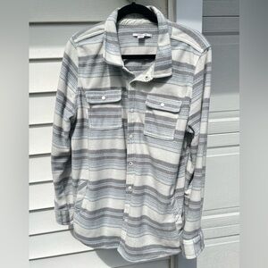 striped thick soft flannel fleece jacket